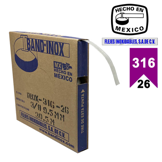 Fleje Band-Inox 316 - 3/8" calibre 26
