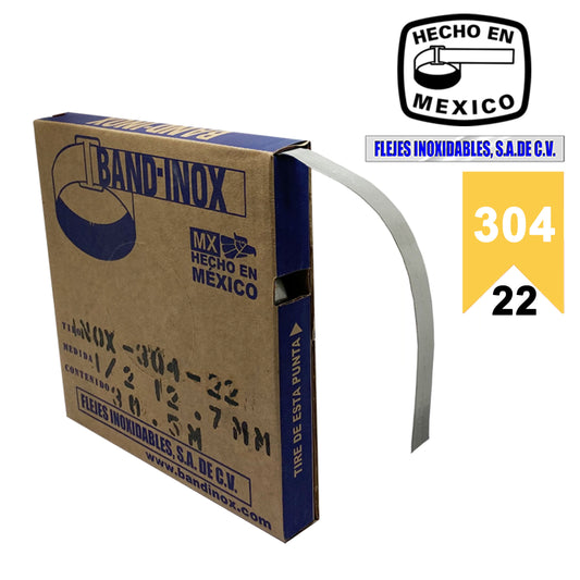 Fleje Bandinox 304 - 1/2" calibre 22
