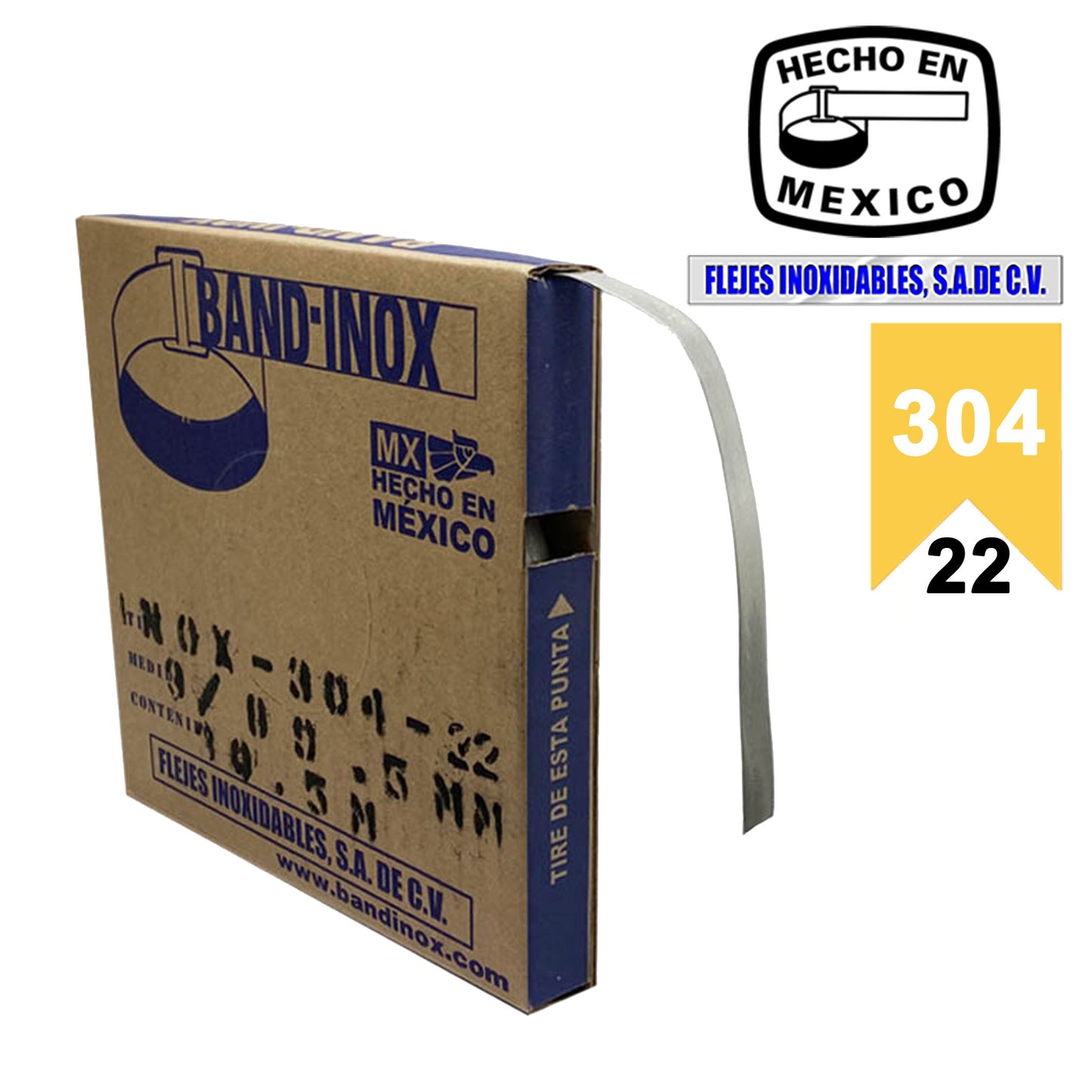 Fleje Band-Inox 304 - 3/8" calibre 22