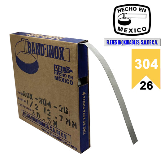 Fleje Bandinox 304 - 1/2" calibre 26