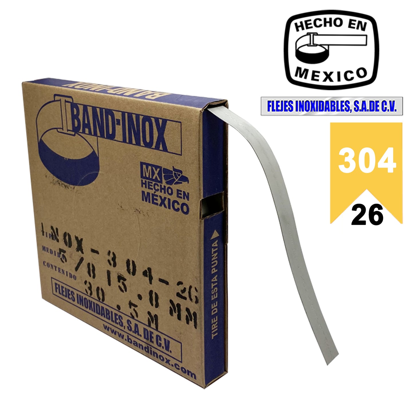 Fleje Band-Inox 304 - 5/8" calibre 26